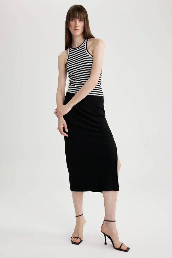 DEFACTO DEFACTO Straight Fit Normal Waist Ribbed Camisole Midi Skirt