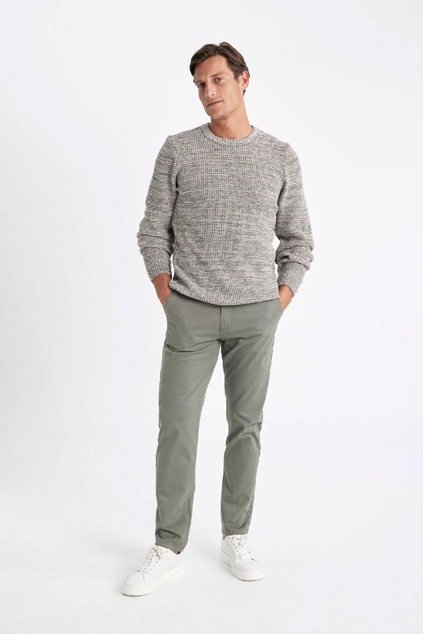 DEFACTO DEFACTO Straight Leg Chino Canvas Trousers