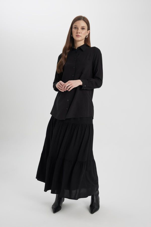 DEFACTO DEFACTO Tie Waist Viscose Maxi Skirt