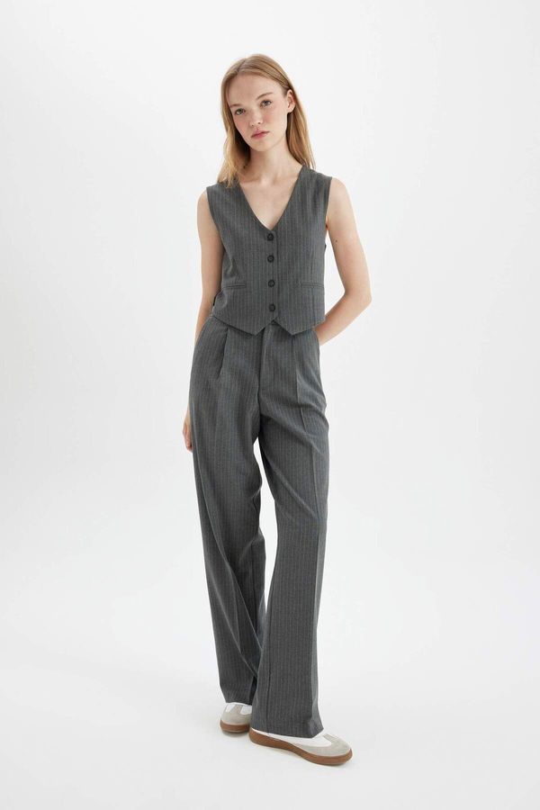 DEFACTO DEFACTO Wide Leg Double Pocket Normal Waist Standard Length Trousers