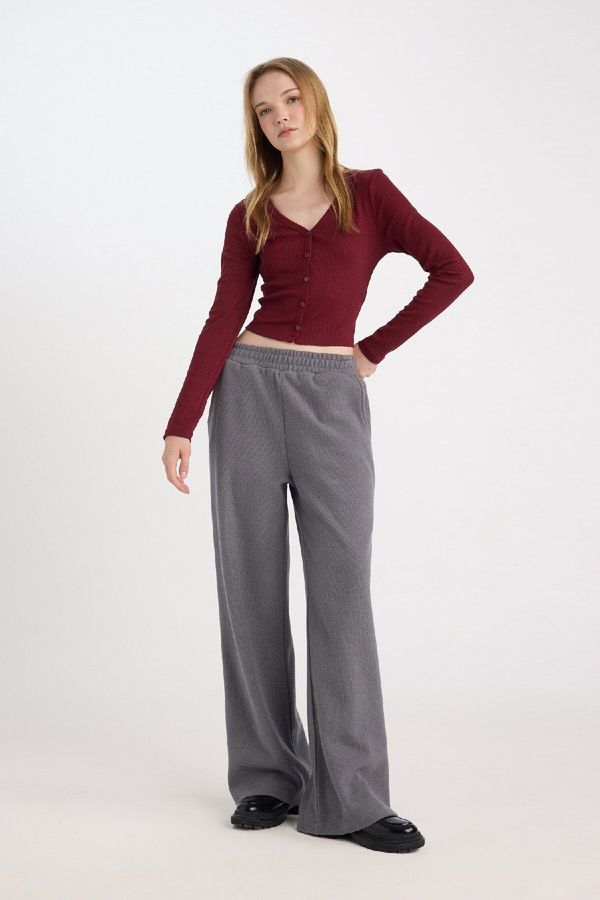 DEFACTO DEFACTO Wide Leg Wide Leg Pocket Laced Long Length Sweatpants