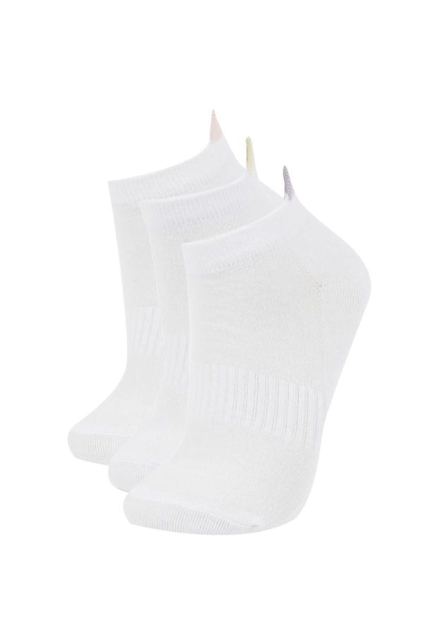 DEFACTO DEFACTO Women's 3-Piece Cotton Booties Socks