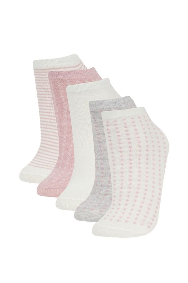 DEFACTO DEFACTO Women's 5-Piece Cotton Booties Socks