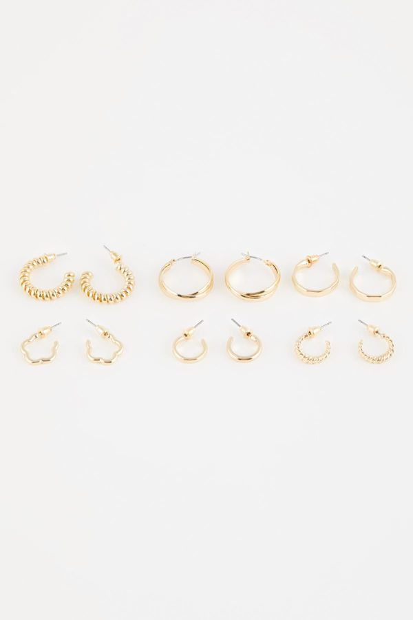 DEFACTO DEFACTO Women's 6-Piece Gold Hoop Earrings