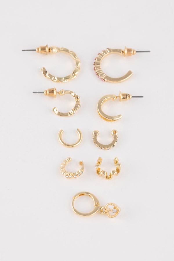 DEFACTO DEFACTO Women's 9-Piece Gold Earrings