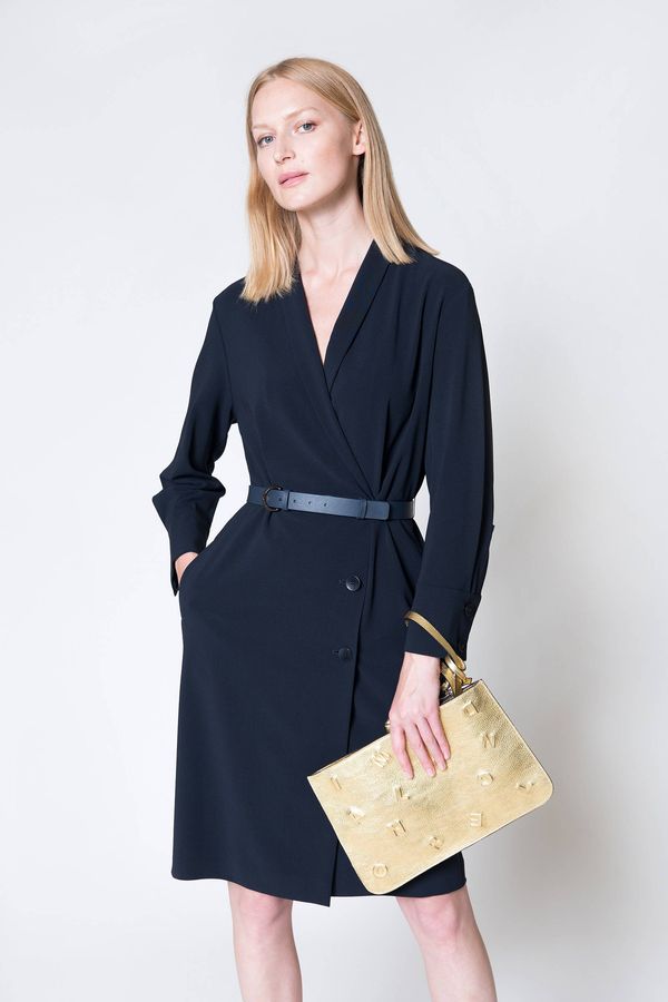 Deni Cler Milano Deni Cler Milano Woman's Dress W-Do-3483-0M-E5-58-1 Navy Blue