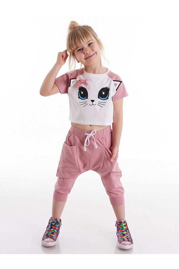 Denokids Denokids Cat Mavis Girl's T-shirt Capri Shorts Set