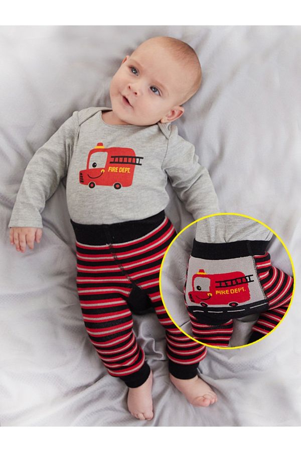 Denokids Denokids Firefighter Baby Boy Bodysuit Tights-Pants Set