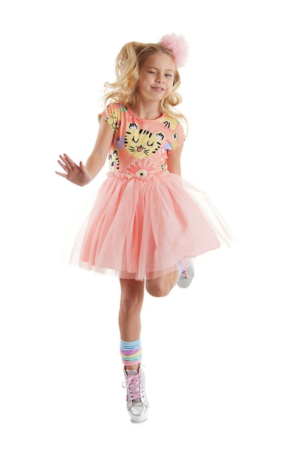 Denokids Denokids Leo Flower Girl's Tulle Tutu Pink Evening Dress