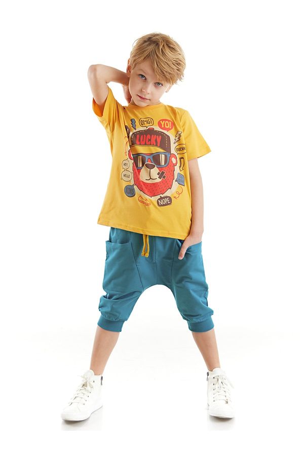 Denokids Denokids Lucky Bear Boys T-shirt Capri Shorts Set
