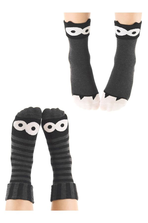 Denokids Denokids Monster Gray Boys 2-Pack Socket Socks Set