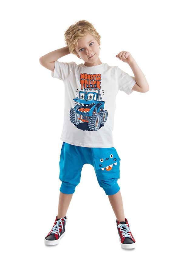 Denokids Denokids Monster Truck Boys T-shirt Capri Shorts Set