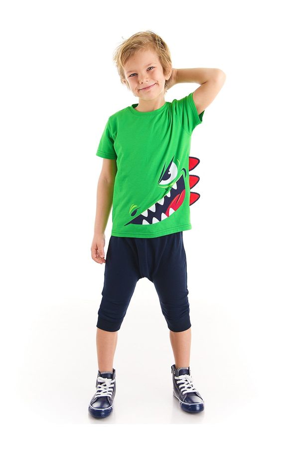 Denokids Denokids Naughty Boys Green T-shirt Capri Shorts Set