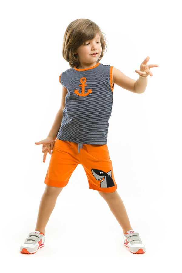 Denokids Denokids Orange Capa Boy's T-shirt Shorts Set