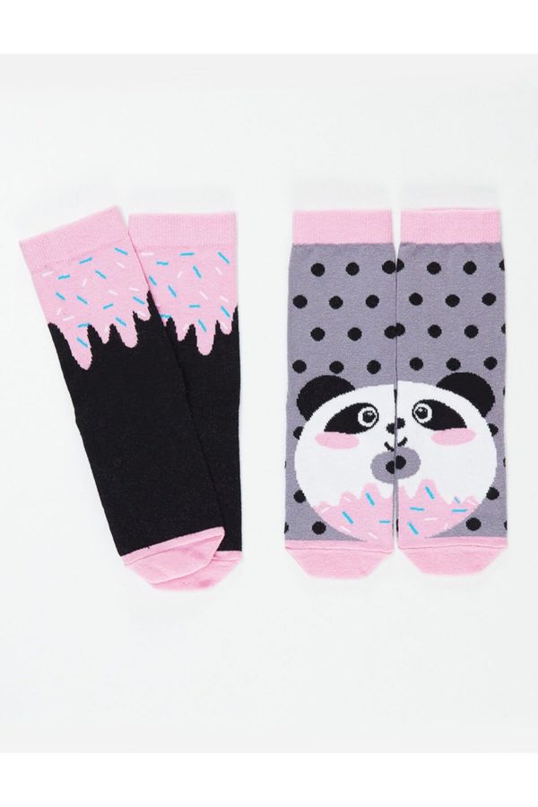Denokids Denokids Panda & Crema Girls Socks Set 2