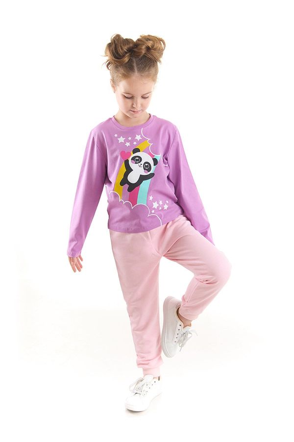 Denokids Denokids Rainbow Panda Girls Kids T-Shirt Pants Suit