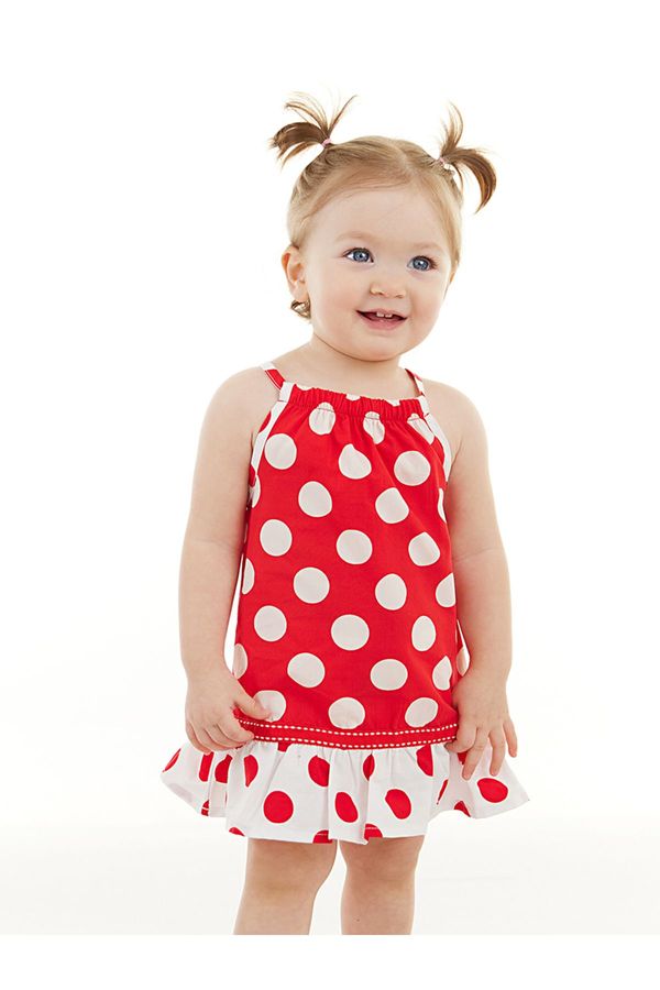 Denokids Denokids Red Polka Dot Baby Girl Strappy Summer Dress