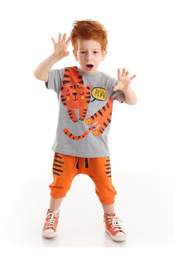 Denokids Denokids Roar Tiger Boys T-shirt Capri Shorts Set