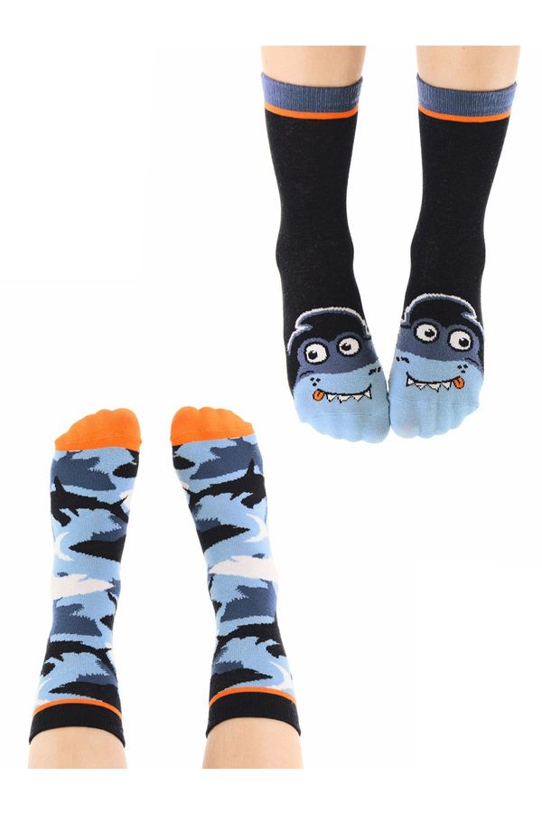 Denokids Denokids Shark Party Boys 2 Pack Socket Socks Set