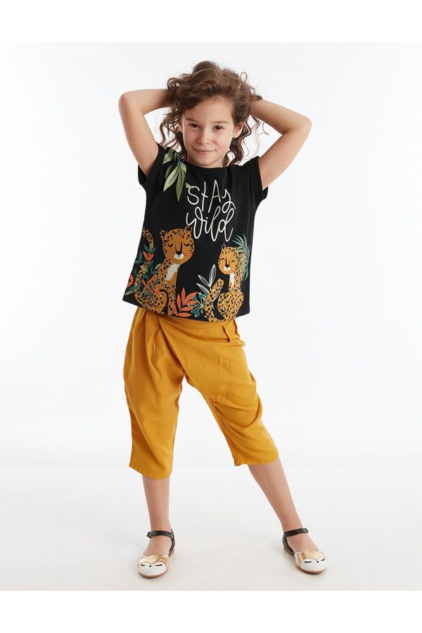 Denokids Denokids Stay Leo Girl's T-shirt Capri Pants Set