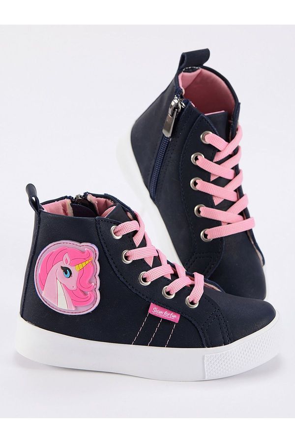 Denokids Denokids Unicorn Navy Blue Girls' Sneakers Sneakers.