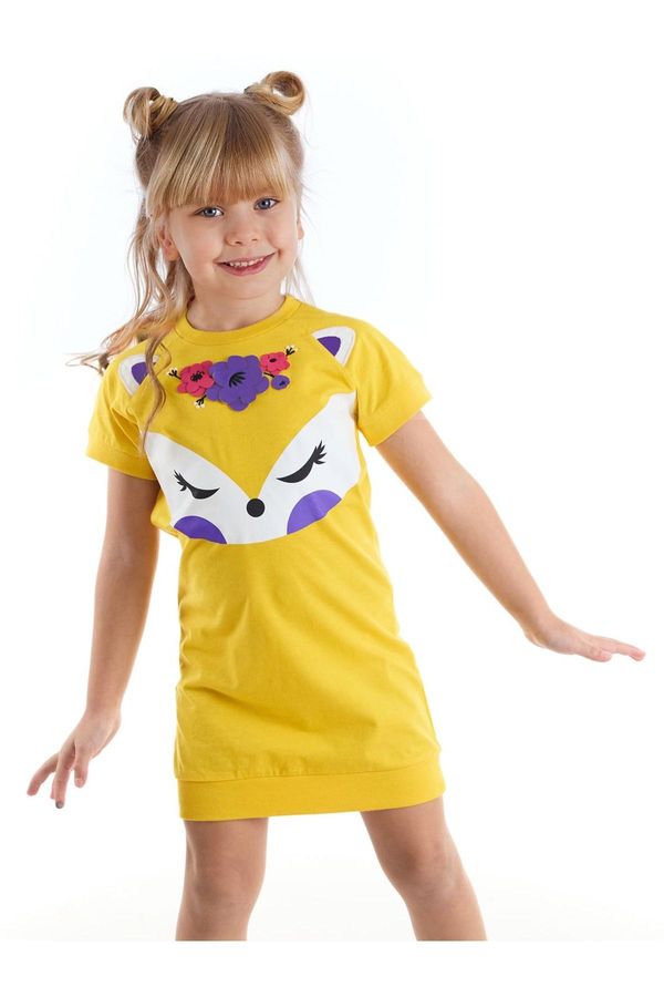 Denokids Denokids Yellow Fox Floral Girl's Yellow Summer Dress