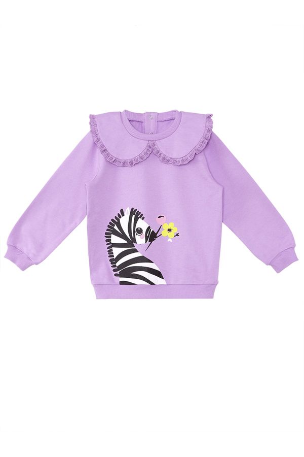 Denokids Denokids Zebra Baby Girl Lilac Sweatshirt