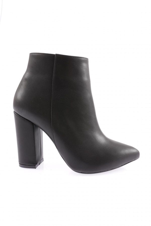 DGN DGN 1530 Women's Pointed Toe Heeled Boots Black