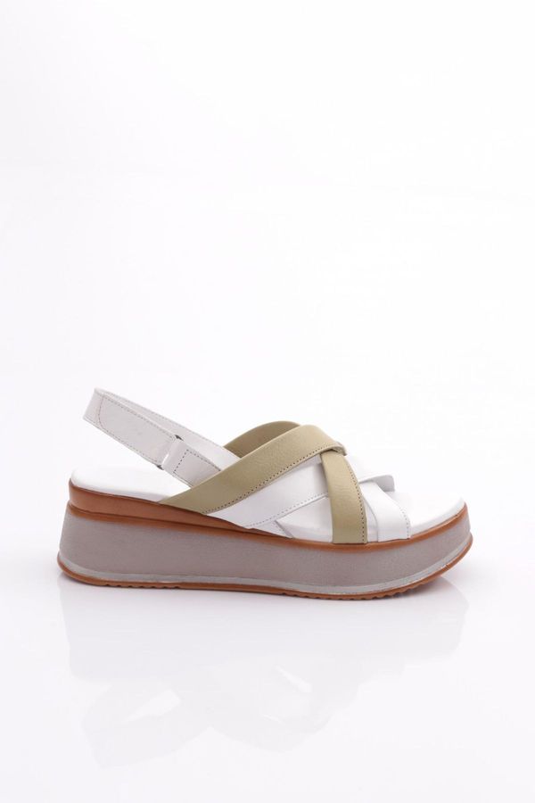 DGN DGN 1700 Women's Sandals Genuine Leather White