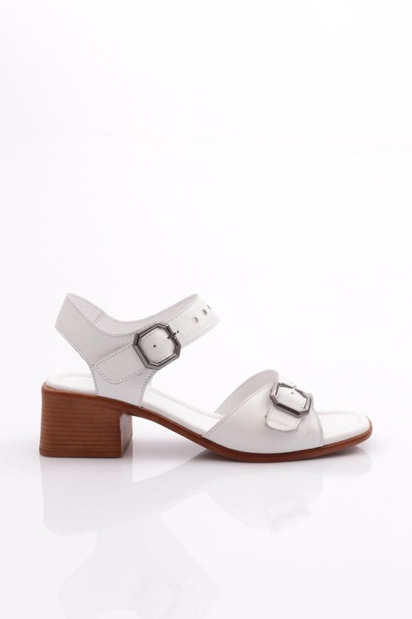 DGN DGN 1910 Women's Sandals Genuine Leather White