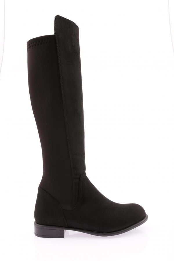 DGN DGN 501 Women's Back Stretch Zip Up Knee High Flats Boots.