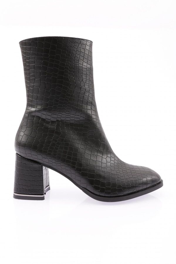 DGN DGN 9203 Women's Heeled Boots Black Crocodile