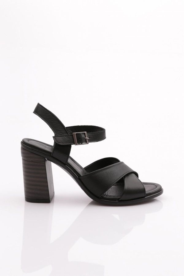 DGN DGN Women's Sandals Genuine Leather Black