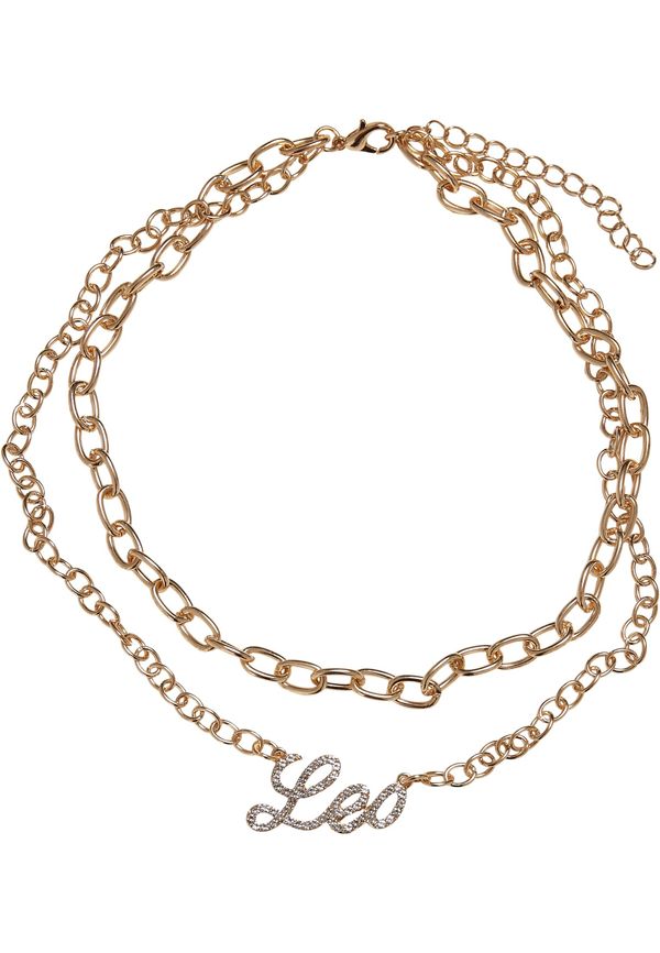 Urban Classics Accessoires Diamond Zodiac Gold Necklace leo