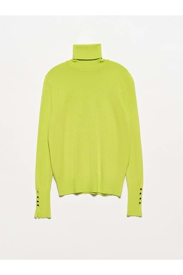 Dilvin Dilvin 1268 Turtleneck Sleeve Drop Sweater