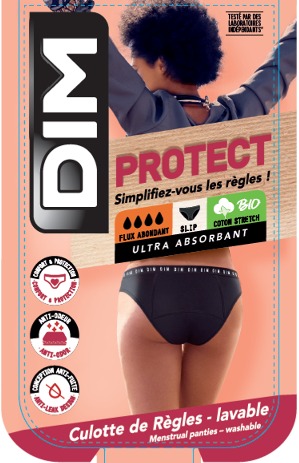 DIM DIM MENSTRUAL NIGHT SLIP - Night and day menstrual panties - black