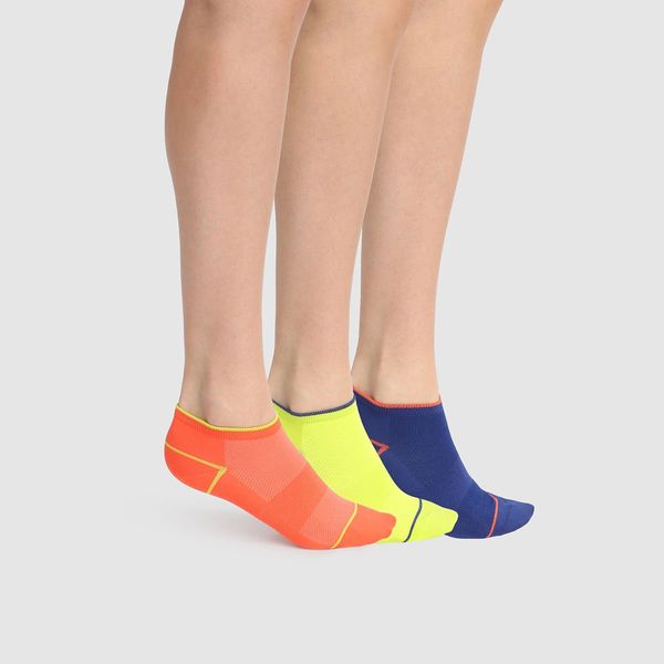 DIM SPORT DIM SPORT IN-SHOE X-TEMP 3x - Women's sports socks 3 pairs - dark blue - orange - light green