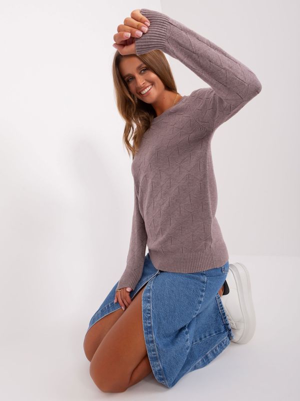 Fashionhunters Dirty purple classic sweater with cotton