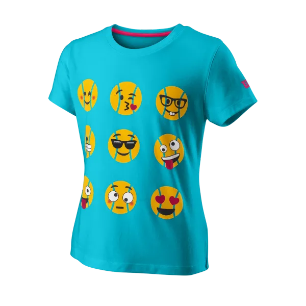 Wilson Dívčí tričko Wilson  Emoti-Fun Tech Tee G Scuba Blue M