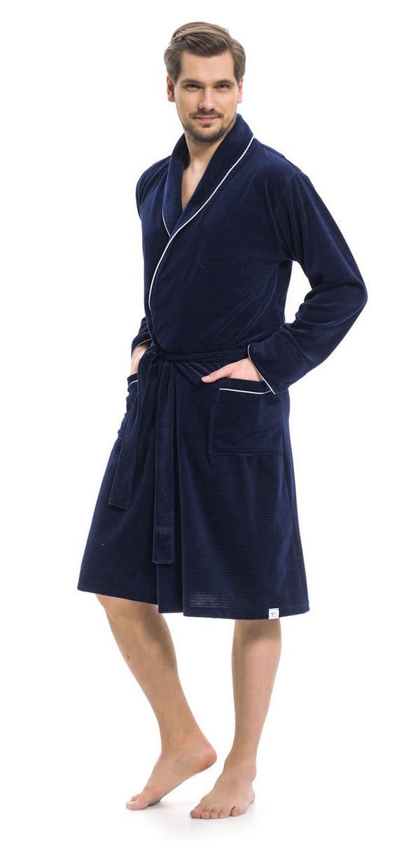 Doctor Nap Doctor Nap Man's Dressing Gown SMS.6063 Navy Blue