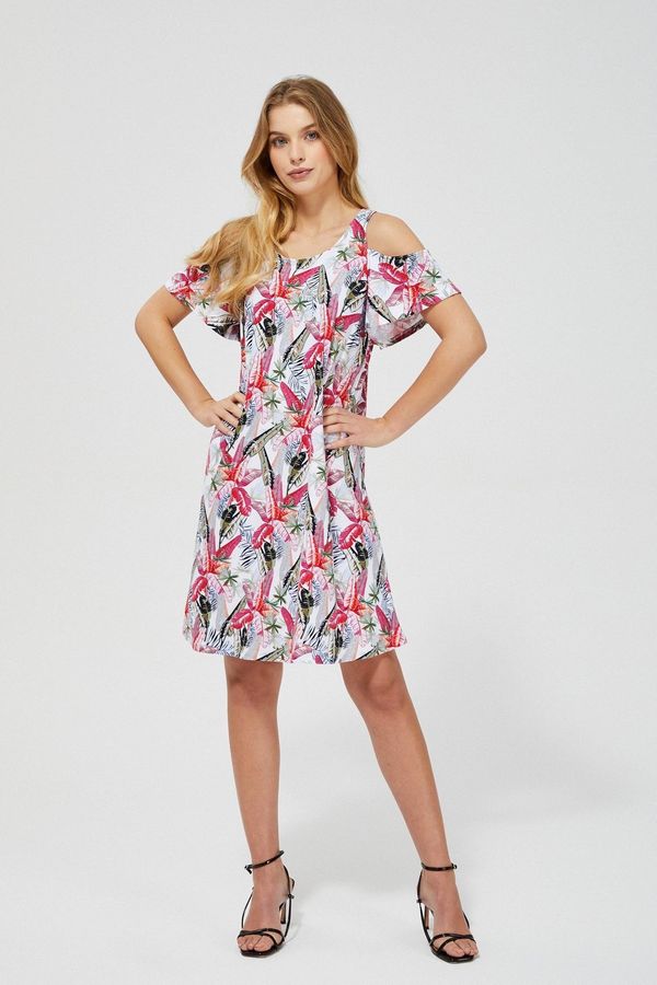 Moodo Dress with cold arms with print