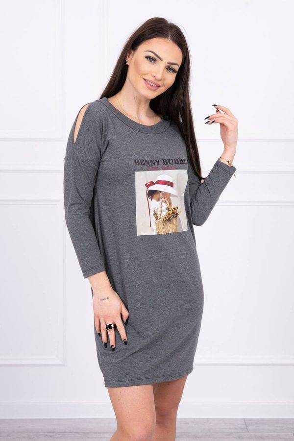 Kesi Dress with graphite basket print
