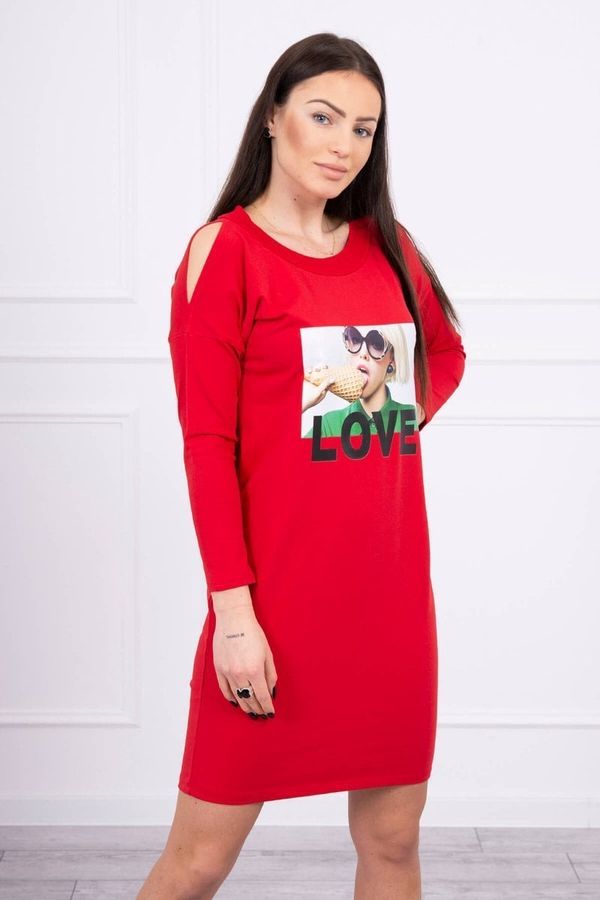 Kesi Dress with red love print