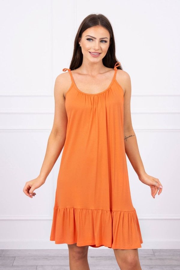 Kesi Dress with thin straps dark apricot
