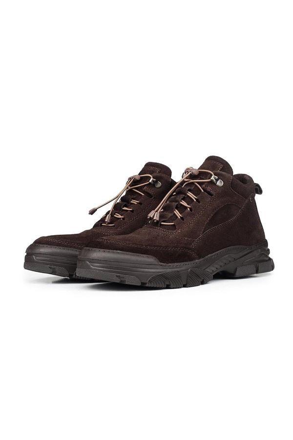 Ducavelli Ducavelli Army Genuine Leather Anti-Slip Sole Lace-Up Suede Boots Brown.