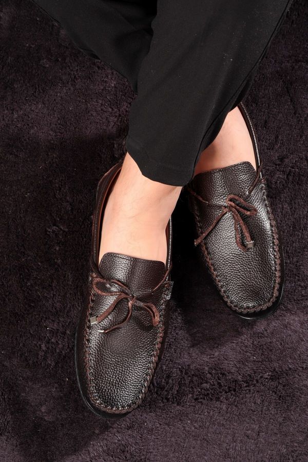 Ducavelli Ducavelli Bordeaux Genuine Leather Men's Casual Shoes, Loafers, Lightweight Shoes.