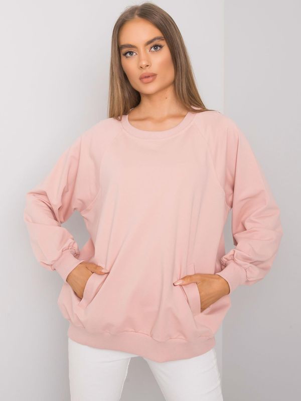 Fashionhunters Dusty pink sweatshirt with pockets by Gaelle RUE PARIS