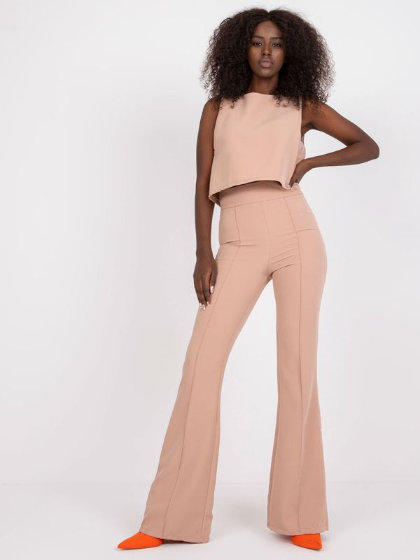 Fashionhunters Dusty pink two-piece set with elegant trousers
