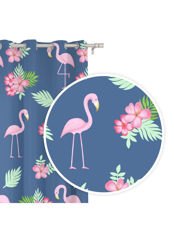 Edoti Edoti Curtain in flamingos 140x250 A499
