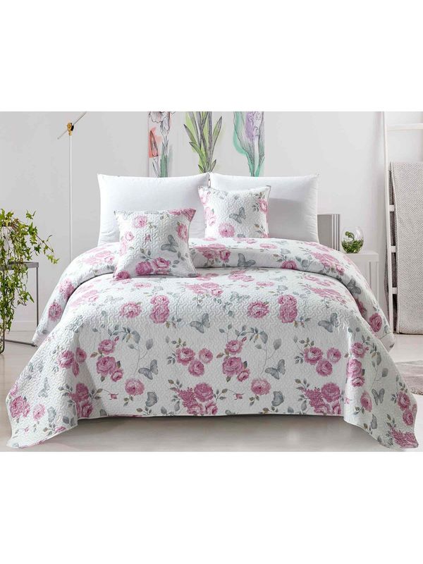 Edoti Edoti Quilted bedspread with roses Calmia A536